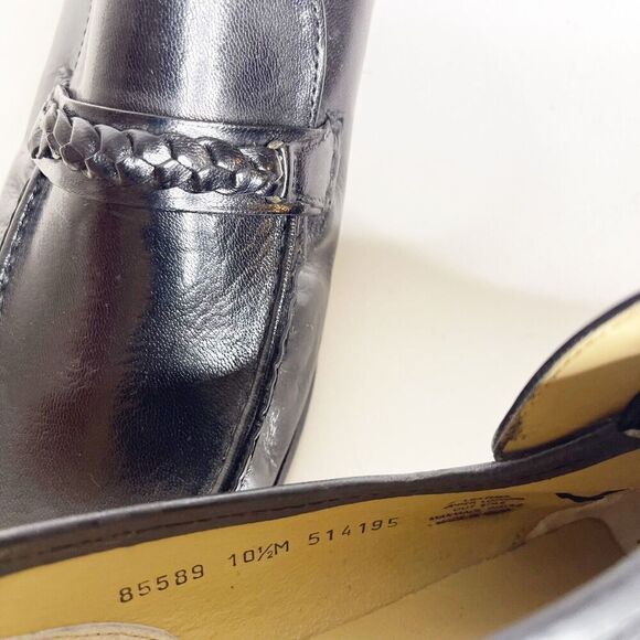 NEW Vintage Nunn Bush 10.5M Black Moc Toe Loafers Leather Dress Shoes - Picture 7 of 8